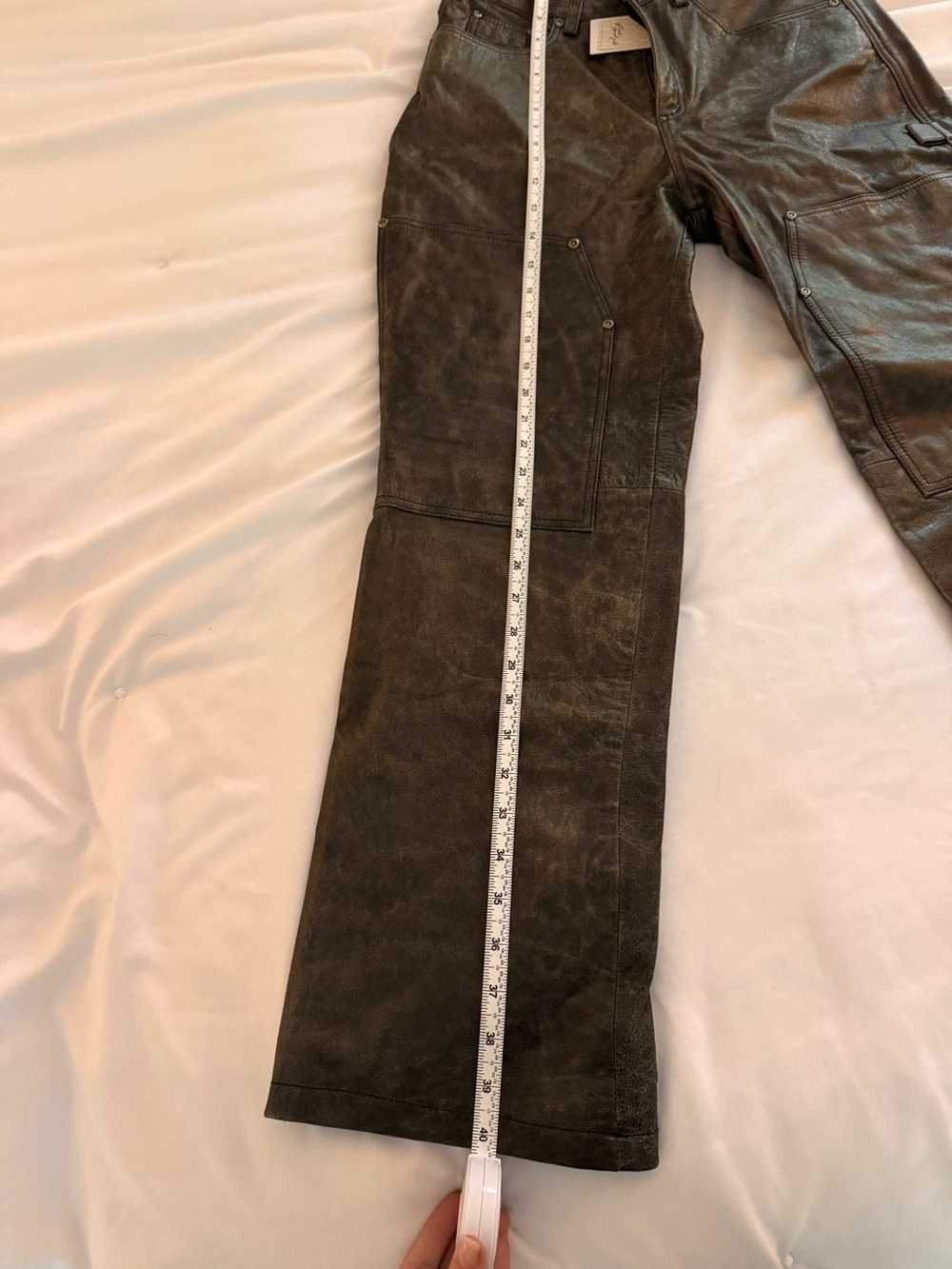 FOUND Distressed Leather Carpenter Pants - Picture 6 of 8